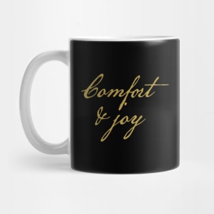 Gold Christmas Comfort and Joy Typography Mug